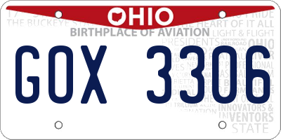 OH license plate GOX3306
