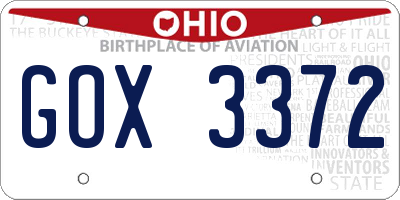 OH license plate GOX3372