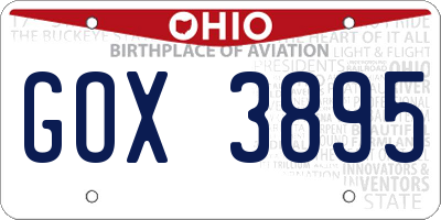 OH license plate GOX3895