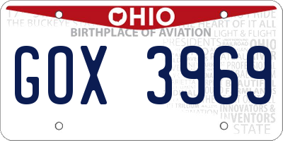 OH license plate GOX3969