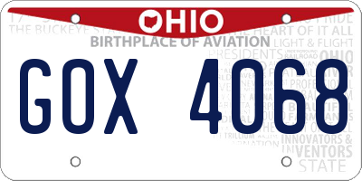 OH license plate GOX4068