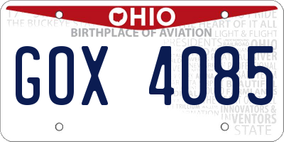 OH license plate GOX4085