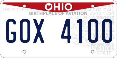 OH license plate GOX4100