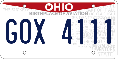 OH license plate GOX4111