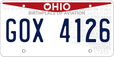 OH license plate GOX4126