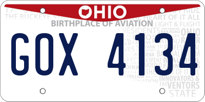 OH license plate GOX4134