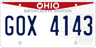 OH license plate GOX4143