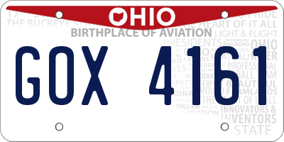 OH license plate GOX4161