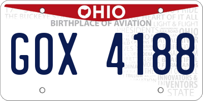 OH license plate GOX4188