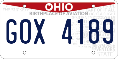 OH license plate GOX4189