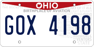 OH license plate GOX4198