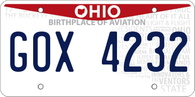 OH license plate GOX4232
