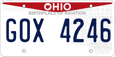 OH license plate GOX4246