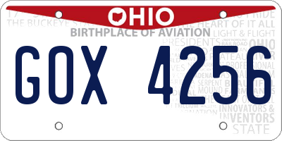 OH license plate GOX4256