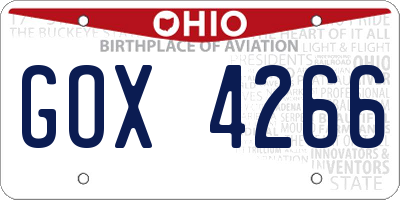 OH license plate GOX4266