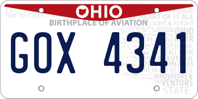 OH license plate GOX4341