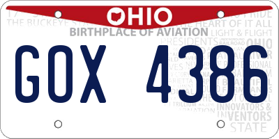 OH license plate GOX4386