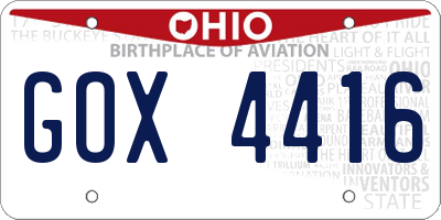 OH license plate GOX4416