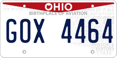 OH license plate GOX4464