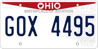 OH license plate GOX4495