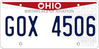 OH license plate GOX4506