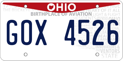 OH license plate GOX4526