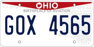 OH license plate GOX4565