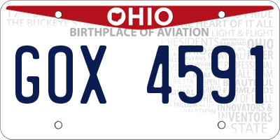 OH license plate GOX4591