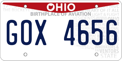 OH license plate GOX4656