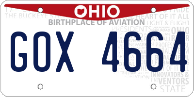OH license plate GOX4664