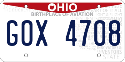 OH license plate GOX4708