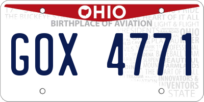 OH license plate GOX4771