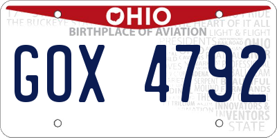 OH license plate GOX4792