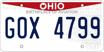 OH license plate GOX4799