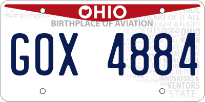 OH license plate GOX4884