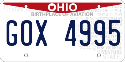 OH license plate GOX4995