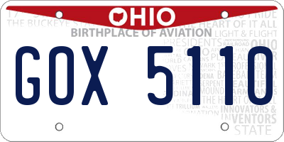 OH license plate GOX5110