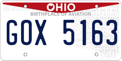 OH license plate GOX5163