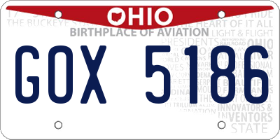 OH license plate GOX5186