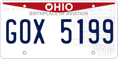 OH license plate GOX5199