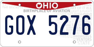 OH license plate GOX5276