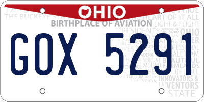 OH license plate GOX5291