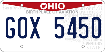 OH license plate GOX5450