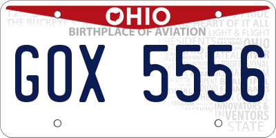 OH license plate GOX5556