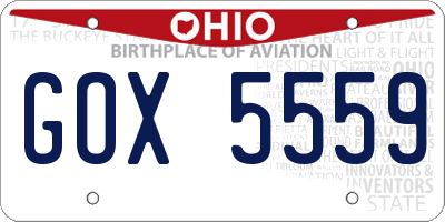 OH license plate GOX5559