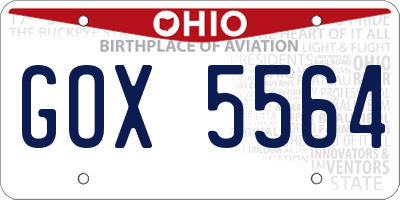 OH license plate GOX5564