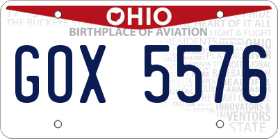 OH license plate GOX5576