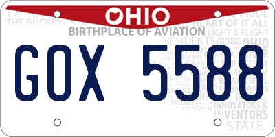 OH license plate GOX5588