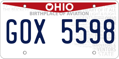 OH license plate GOX5598