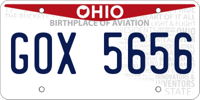 OH license plate GOX5656